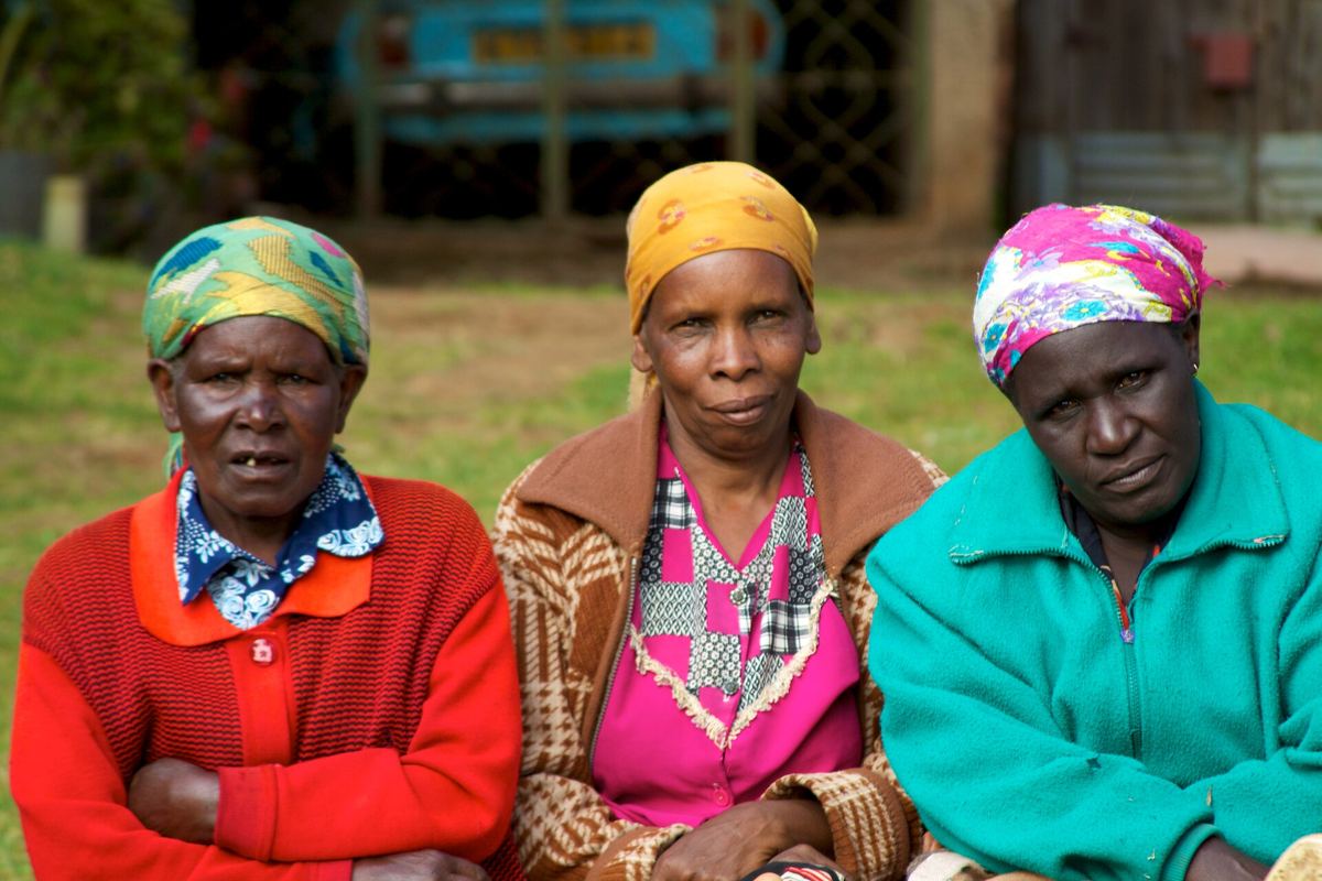 Members of a Kenyan women's self-help group seated together