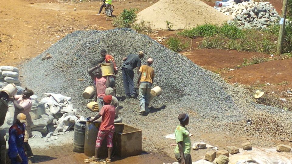 Workers at a site in Embu county