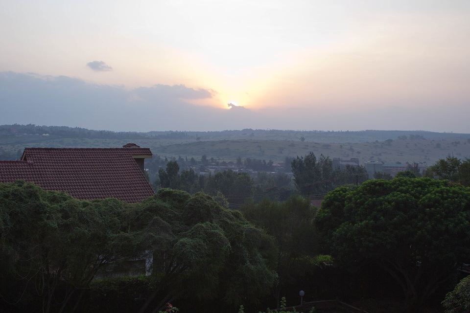 Landscape view over Ngong town and hills
